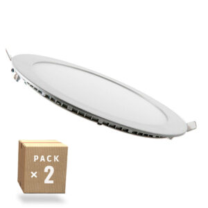 Pack 2 Placas LED 18W 1800Lm 6000K Circular